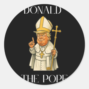 Funny Donald Trump Pope Runder Aufkleber