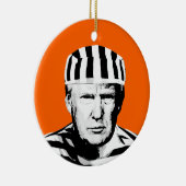 Funny Donald Trump Prison Jumpsuit Keramik Ornament (Rechts)