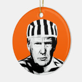 Funny Donald Trump Prison Jumpsuit Keramik Ornament (Links)