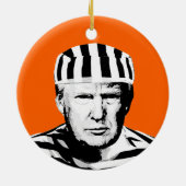 Funny Donald Trump Prison Jumpsuit Keramik Ornament (Hinten)