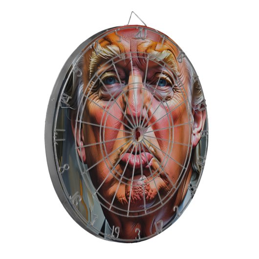 Funny Donald Trump Pucker Dart Board Dartscheibe (Vorderseite Links)