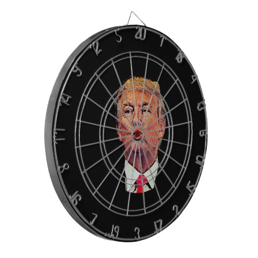 Funny Donald Trump Pucker Dart Board Dartscheibe (Vorderseite Links)