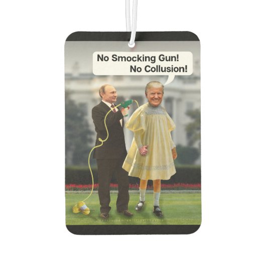 Funny Donald Trump Putin Smocking Gun Joke Autolufterfrischer (Rückseite)