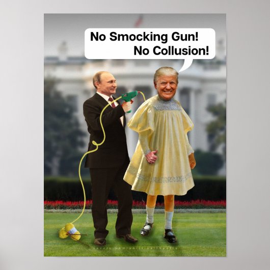 Funny Donald Trump Putin Smocking Gun Joke Poster (Vorne)