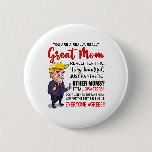 Funny Donald Trump Sie eine wirklich große Mama, M Button (Vorderseite)