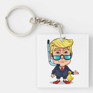 Funny Donald Trump Snorkel Cartoon Schlüsselanhänger