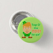Funny Donald Trump St Patricks Day Leprechaun Button (Vorne & Hinten)