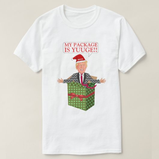 Funny Donald Trump Ugge Weihnachtspaket Spaß T-Shirt (Design vorne)