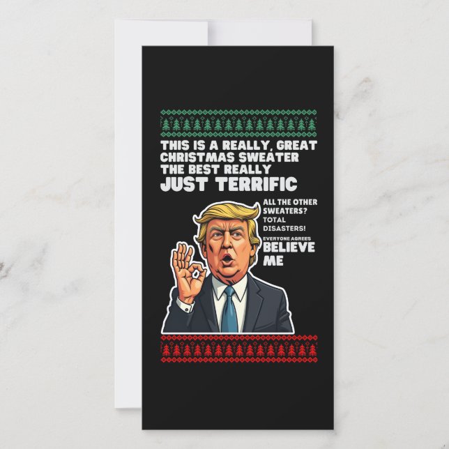 Funny Donald Trump Ugly Christmas Sweater Parody (Vorderseite)
