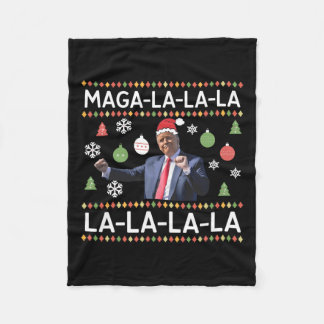 Funny Donald Trump Ugly Weihnachtssüßer. La La L Fleecedecke