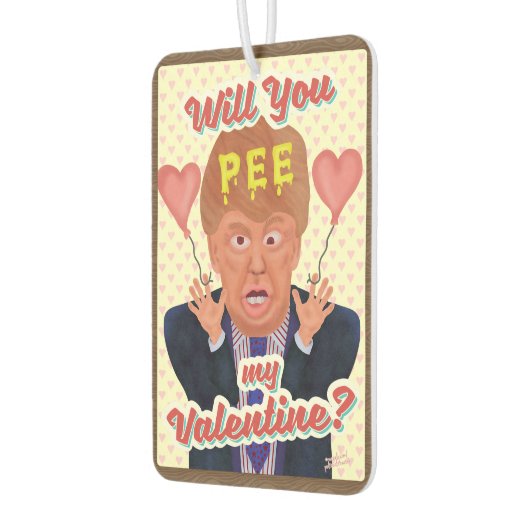 Funny Donald Trump Valentine's Day Pee Tape Joke Autolufterfrischer (Links)