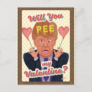 Funny Donald Trump Valentine's Day Pee Tape Joke Feiertagspostkarte