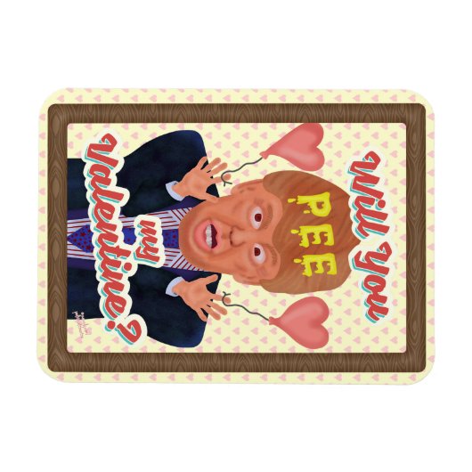 Funny Donald Trump Valentine's Day Pee Tape Joke Magnet (Horizontal)