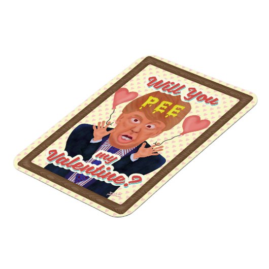 Funny Donald Trump Valentine's Day Pee Tape Joke Magnet (Linke Seite)