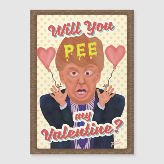 Funny Donald Trump Valentine's Day Pee Tape Joke Magnetkarte (Vorderseite)