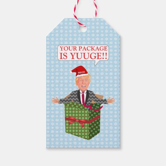 Funny Donald Trump Weihnachts-Yuuge-Paket Spaß Geschenkanhänger (Vorderseite)