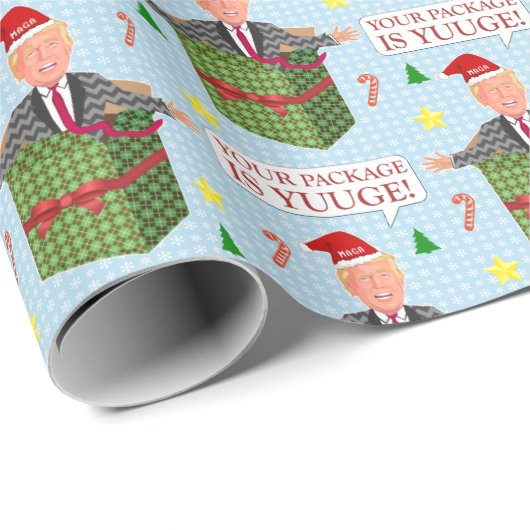 Funny Donald Trump Weihnachts-Yuuge-Spaß Geschenkpapier (Rolleneckpunkt)