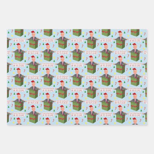 Funny Donald Trump Weihnachts-Yuuge-Spaß Geschenkpapier Set (Vorderseite)