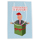 Funny Donald Trump Weihnachts-Yuuge-Spaß Mittlere Geschenktüte (Vorderseite)