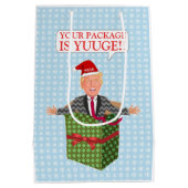 Funny Donald Trump Weihnachts-Yuuge-Spaß Mittlere Geschenktüte (Rückseite)