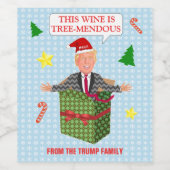 Funny Donald Trump Weihnachtsbaum Spaß Tree Mendou Weinetikett (Einzelnes Label)