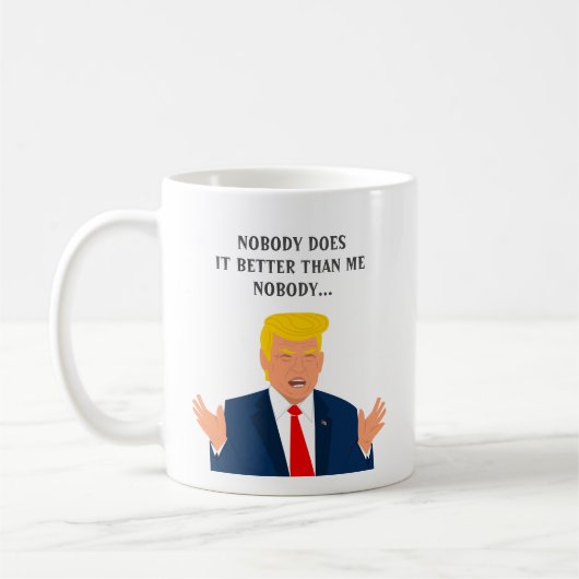 Funny Donald Trump zitiert Kaffeegenuss Tasse (Links)
