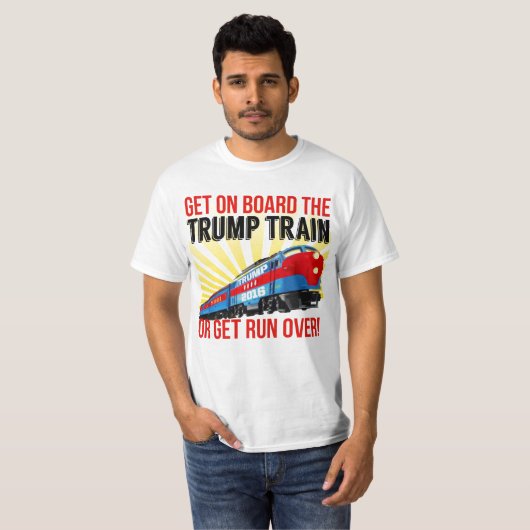 Funny Donald Trump Zug oder Lauf über T - Shirt (Vorne ganz)