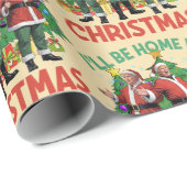 Funny Donald Trump Zuhause zu Weihnachten Geschenkpapier (Rolleneckpunkt)