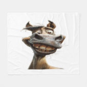 Funny donkey Art Design Fleecedecke (Vorderseite (Horizontal))