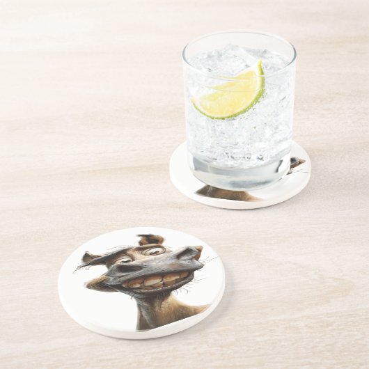 Funny donkey Art Design Getränkeuntersetzer (Seite)