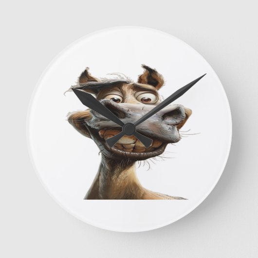 Funny donkey Art Design Runde Wanduhr (Vorderseite)