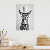 Funny Donkey Bathroom Art Print, Toilet Paper on Poster (Küche)