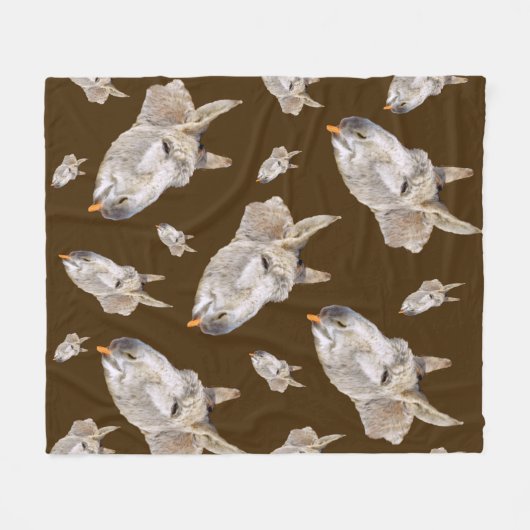 Funny Donkey, der eine Möhre isst, Fleecedecke (Vorderseite (Horizontal))