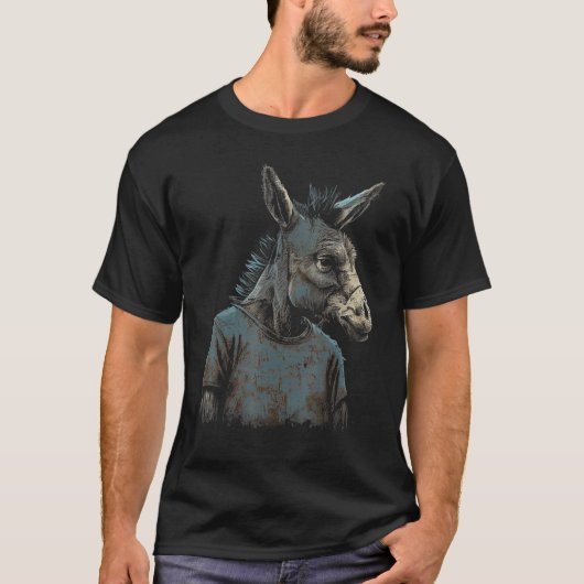 Funny Donkey Face Gift idea for Donkeys Lovers Gra T-Shirt (Vorderseite)