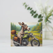 Funny Donkey für ein Motorrad Postkarte (Stehend Vorderseite)