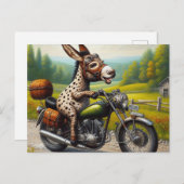 Funny Donkey für ein Motorrad Postkarte (Vorne/Hinten)
