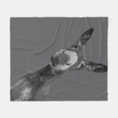 Funny Donkey Grayscale Portrait Kunst, Dichtung un Fleecedecke (Vorderseite (Horizontal))