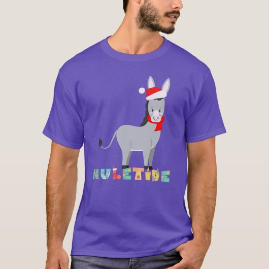 Funny Donkey Muletide Christmas T-Shirt (Vorderseite)