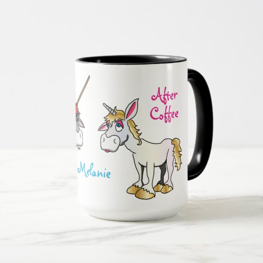 Funny Donkey Unicorn Personalisiert Tasse (VorderseiteRechts)
