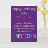 Funny Donkey Unicorn Spate Birthday Karte (Gelbe Blume)