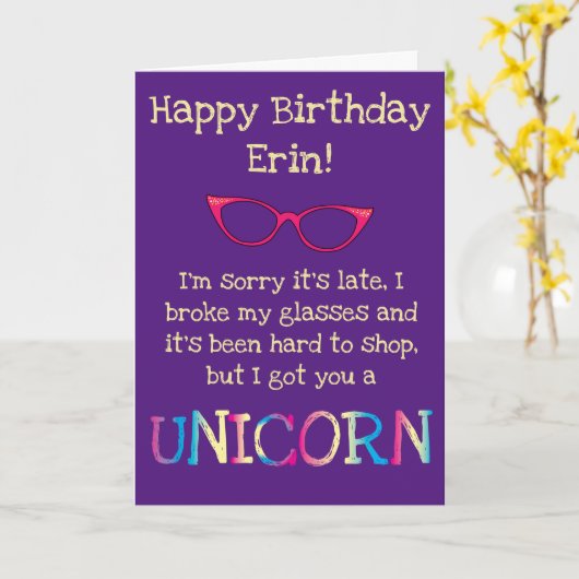 Funny Donkey Unicorn Spate Birthday Karte (Gelbe Blume)