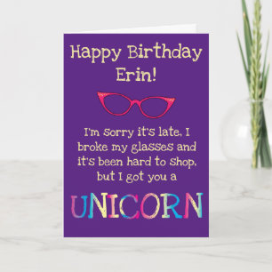 Funny Donkey Unicorn Spate Birthday Karte
