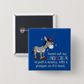 Funny Donkey Unicorn T - Shirt Button (Vorne & Hinten)