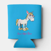 Funny Donkey verwandelt sich in ein Einhorn Dosenkühler (Rückseite)