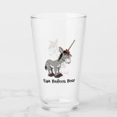 Funny Donkey verwandelt sich in ein Einhorn Glas (Vorderseite)