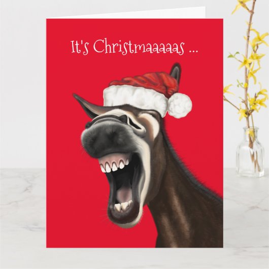 Funny Donkey Weihnachtskarte Karte (Gelbe Blume)