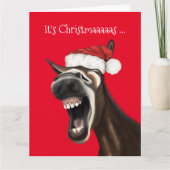 Funny Donkey Weihnachtskarte Karte (Vorderseite)