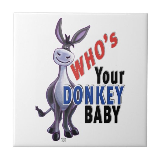 Funny Donkey, wer ist dein Donkey Baby? Fliese (Vorderseite)