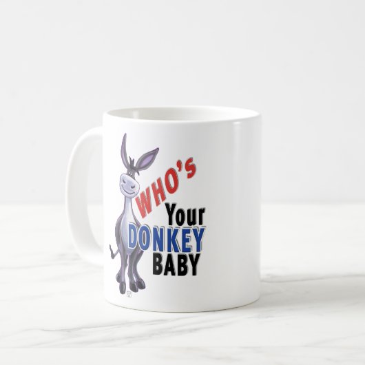 Funny Donkey, wer ist dein Donkey Baby? Kaffeetasse (Vorderseite Links)