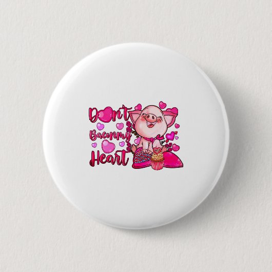 Funny Dont Bacon My Heart Cute G Valentines Da  Button (Vorderseite)